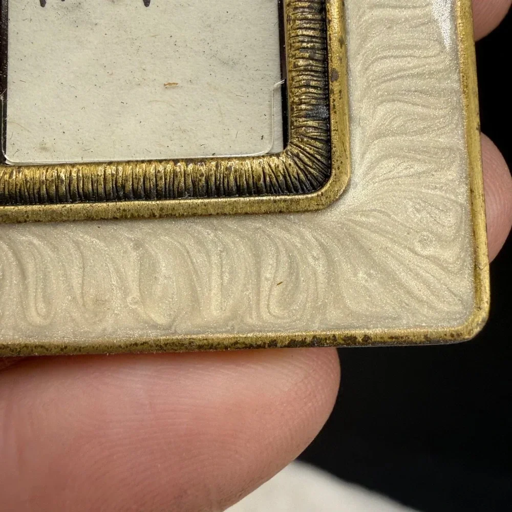 Vintage Jay Strongwater Picture Frame Gold Tone Enamel Butterfly